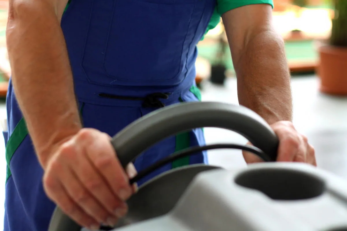 Janitorial service in a shopping mall