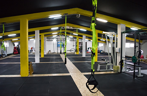 Clean gym with workout equipment